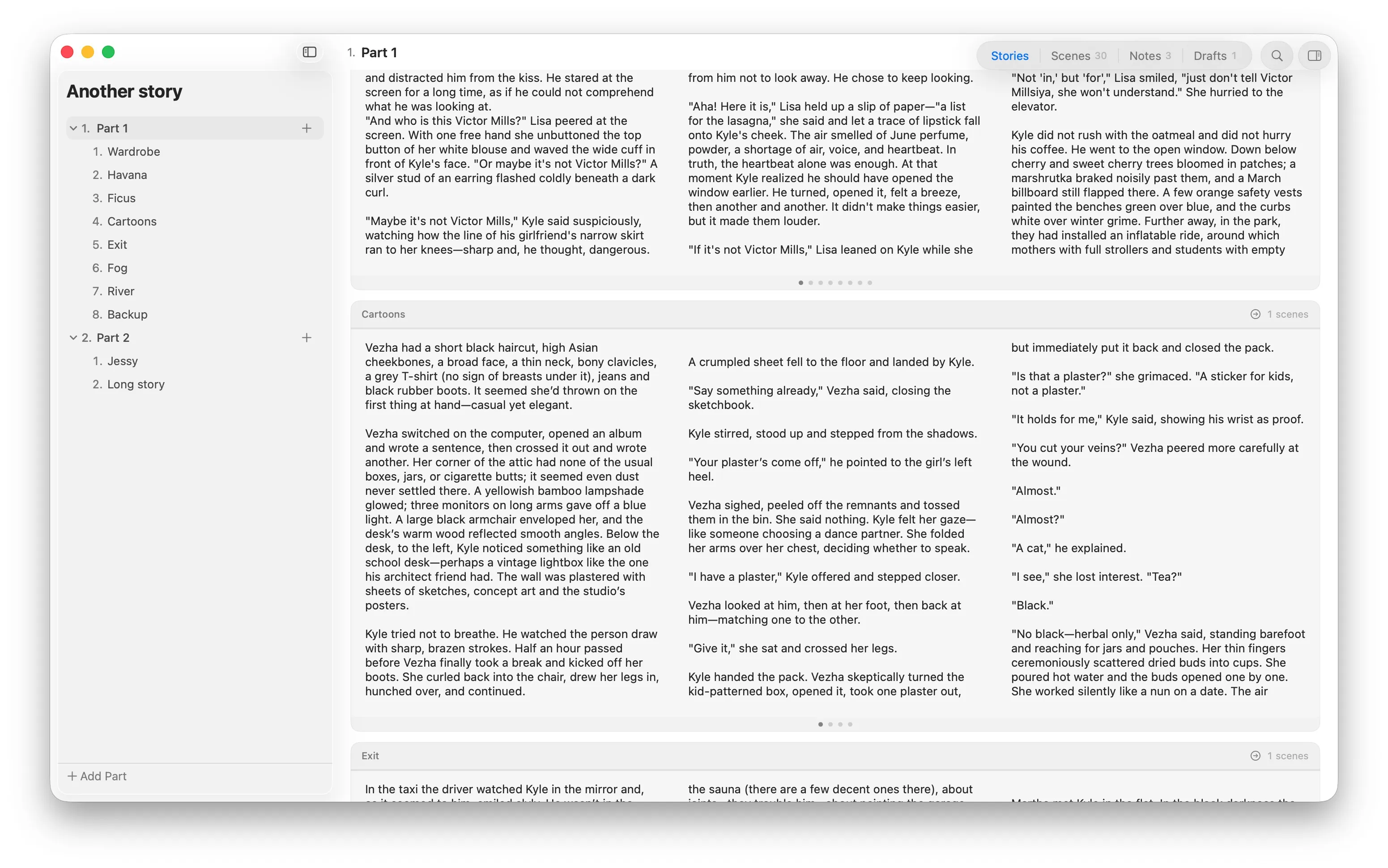 Parts and Chapters